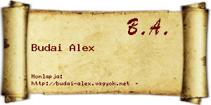 Budai Alex névjegykártya